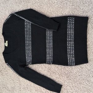 Black Wool Studded Sweater